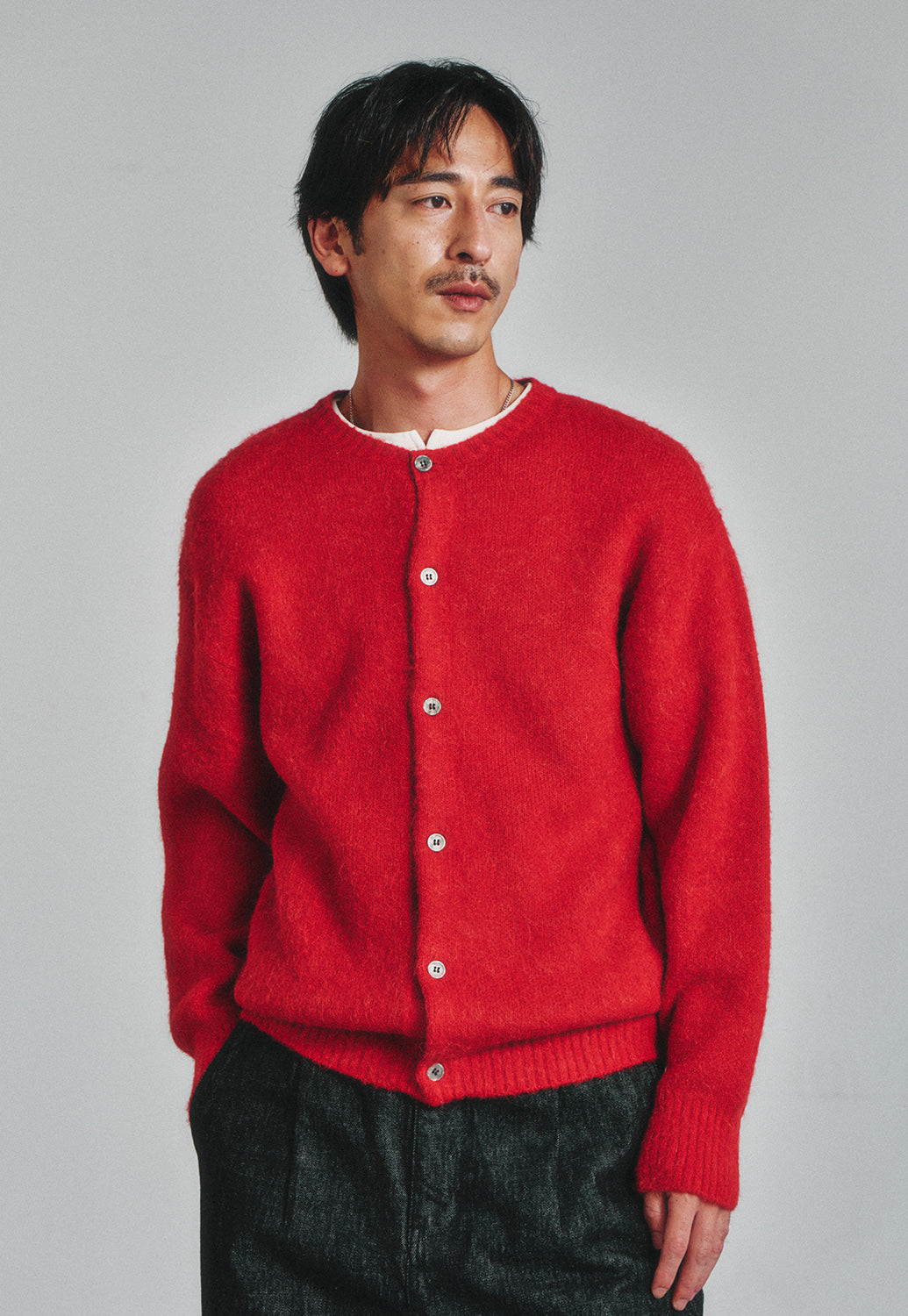 Art if acts - Alpaca Round Neck Cardigan (Red) product image 5 | TRAB K-Fashion Australia