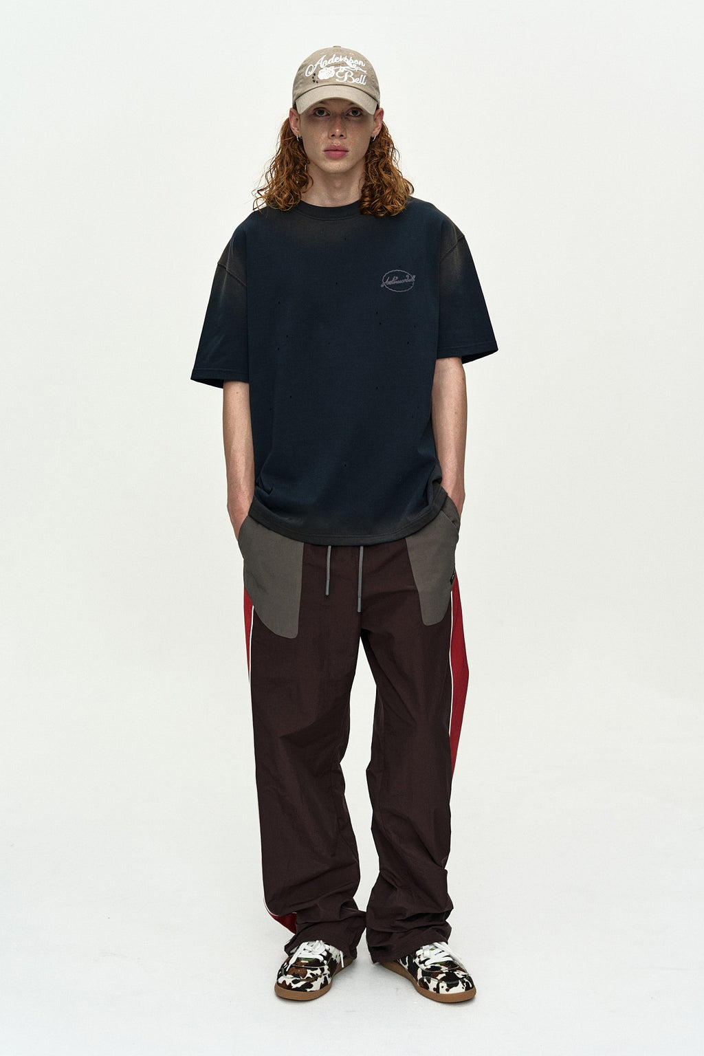 Andersson Bell - Gradient Damage Washed T-Shirt (Navy) product image 1 | TRAB K-Fashion Australia