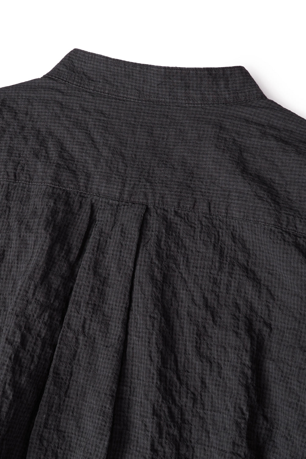 Hatchingroom - Band Collar Shirt Pin Check Dyed (Charcoal) product image 8 | TRAB K-Fashion Australia