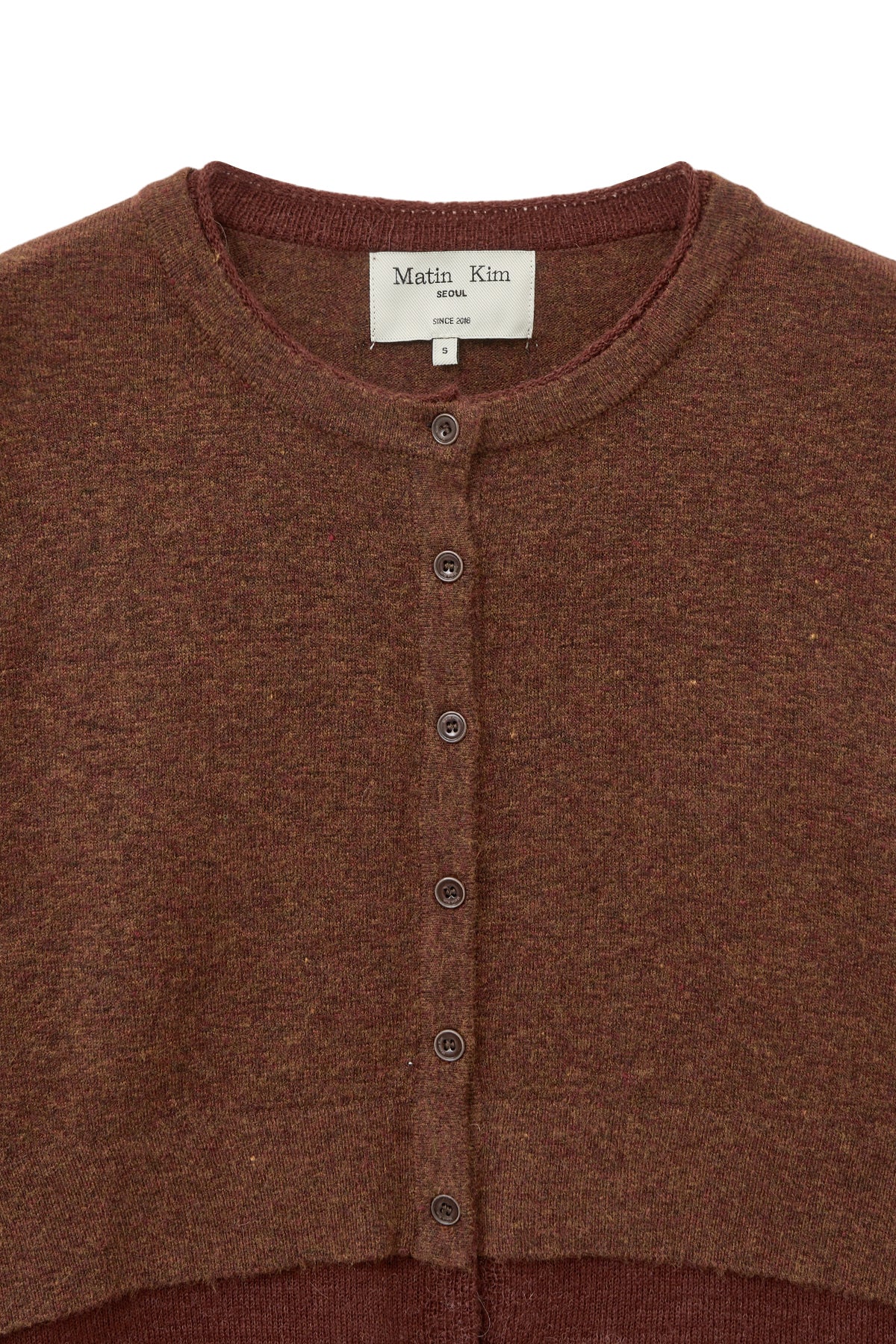 Matin Kim - Layered Texture Knit Cardigan (Brown) product image 3 | TRAB K-Fashion Australia