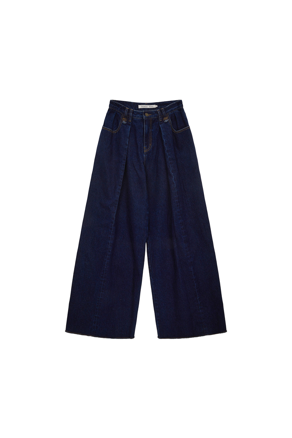 Matin Kim - Tuck Point Wide Denim Pants (Navy) product image 1 | TRAB K-Fashion Australia