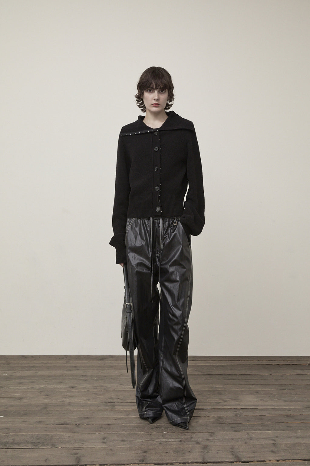 Matin Kim - Hook Point Two Way Cross Cardigan (Black) product image 9 | TRAB K-Fashion Australia