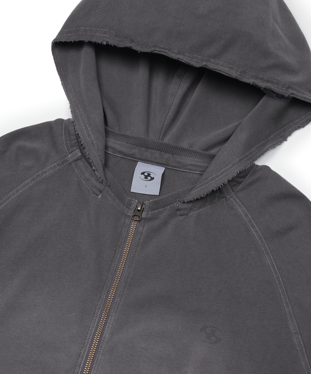 San San Gear - Washed Hoodie Zip-Up (Charcoal) product image 6 | TRAB K-Fashion Australia
