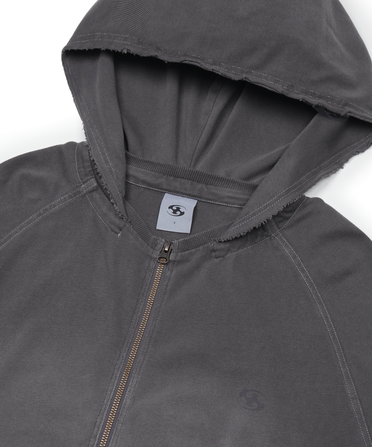 San San Gear - Washed Hoodie Zip-Up (Charcoal) product image 6 | TRAB K-Fashion Australia