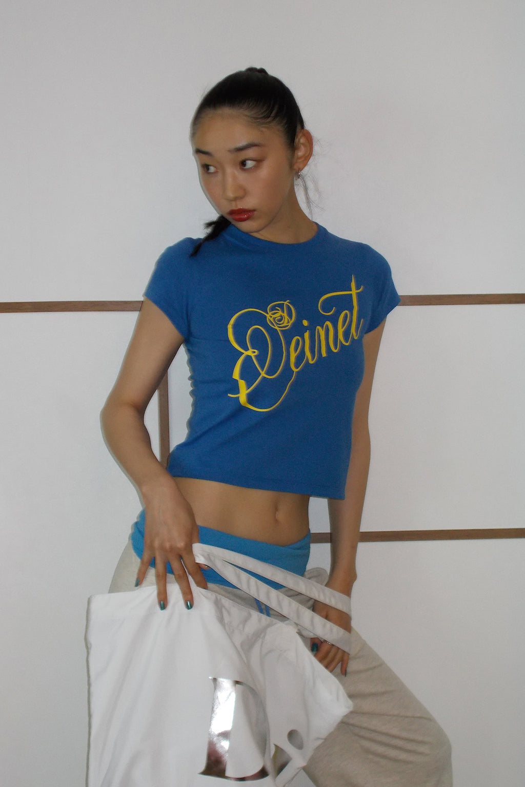Deinet - Point Logo Shoulder Big Bag (White) product image 8 | TRAB K-Fashion Australia