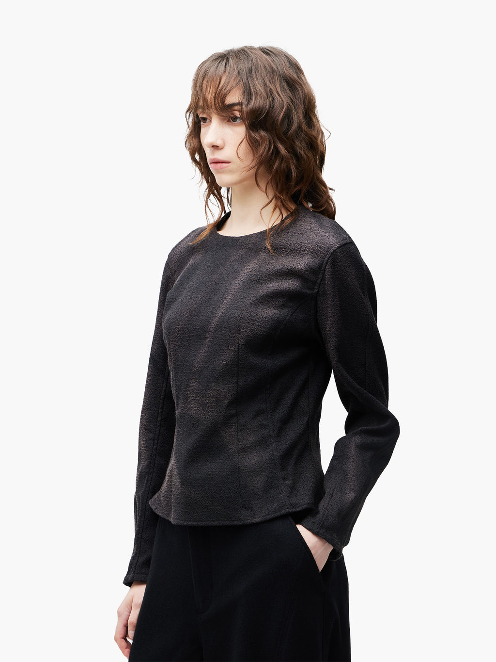 Jiyong Kim - Sun-Bleached Darted Blouse (Black) product image 2 | TRAB K-Fashion Australia