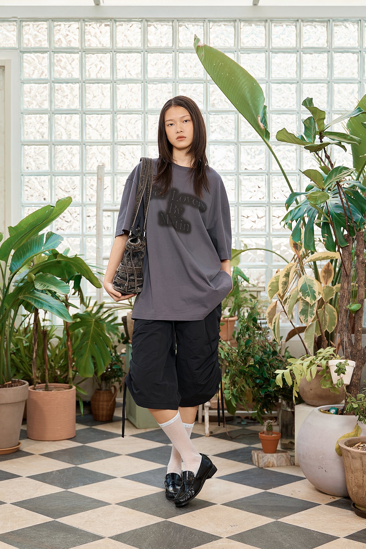 Matin Kim - For Lovers Logo Point Top (Charcoal) product image 8 | TRAB K-Fashion Australia