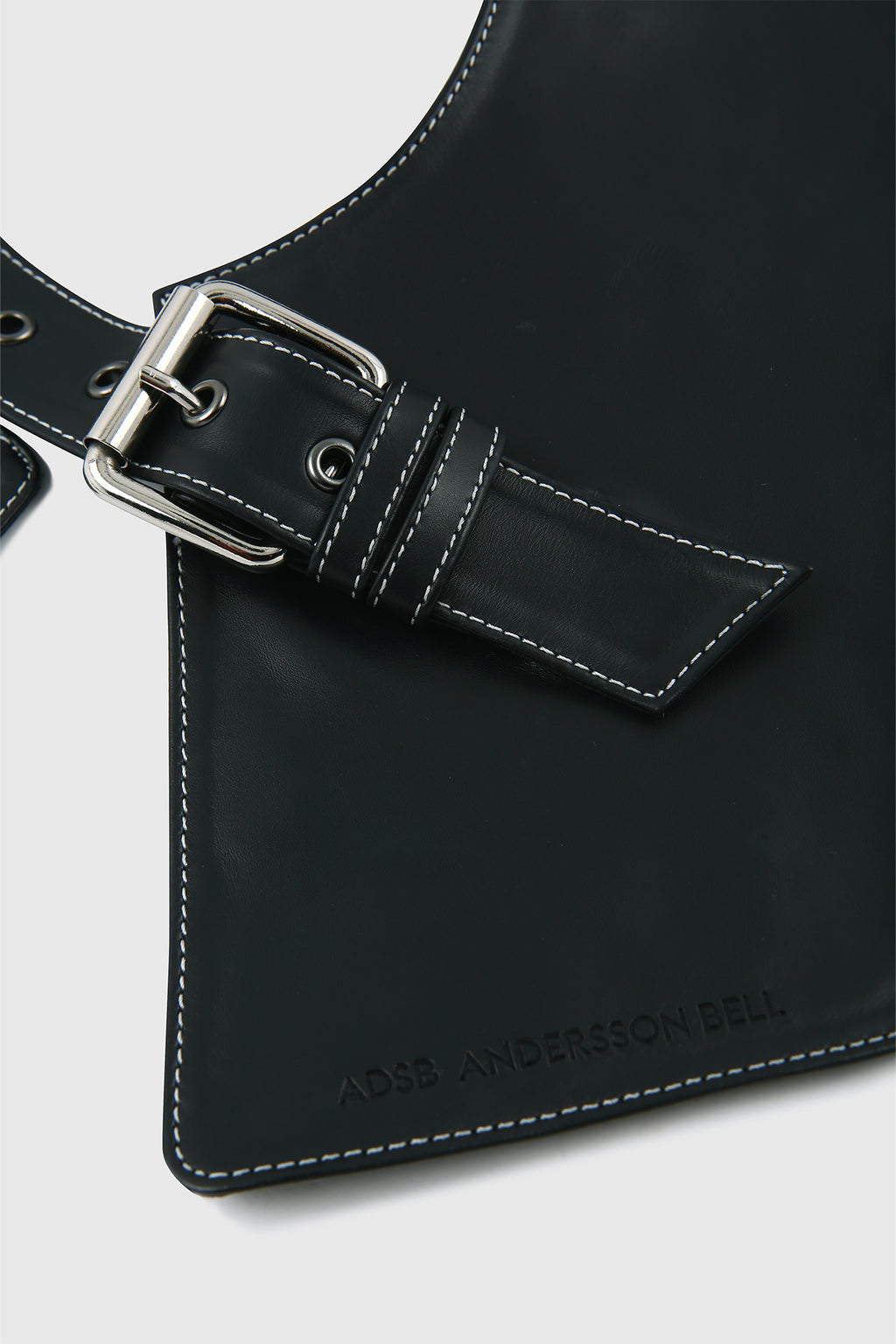 Andersson Bell - Unisex Leather Slash Scarf (Black) product image 8 | TRAB K-Fashion Australia