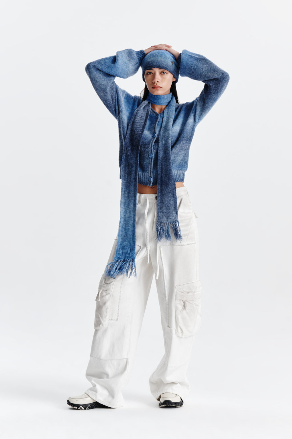 Matin Kim - Cozy Gradation Cardigan (Navy) product image 8 | TRAB K-Fashion Australia