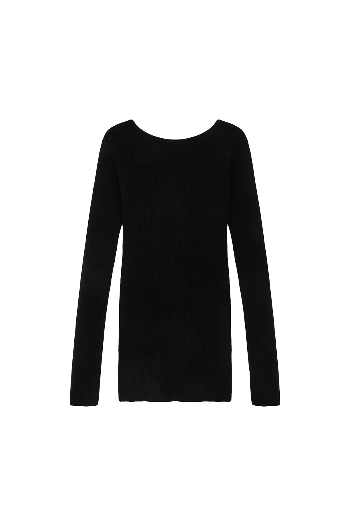 Matin Kim - One Shoulder Button Point Knit Dress (Black) product image 5 | TRAB K-Fashion Australia