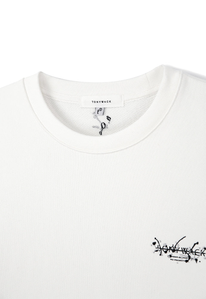 Tonywack - Paint Splatter Embroidery Sweatshirt (Cream (Grey+Black)) product image 5 | TRAB K-Fashion Australia