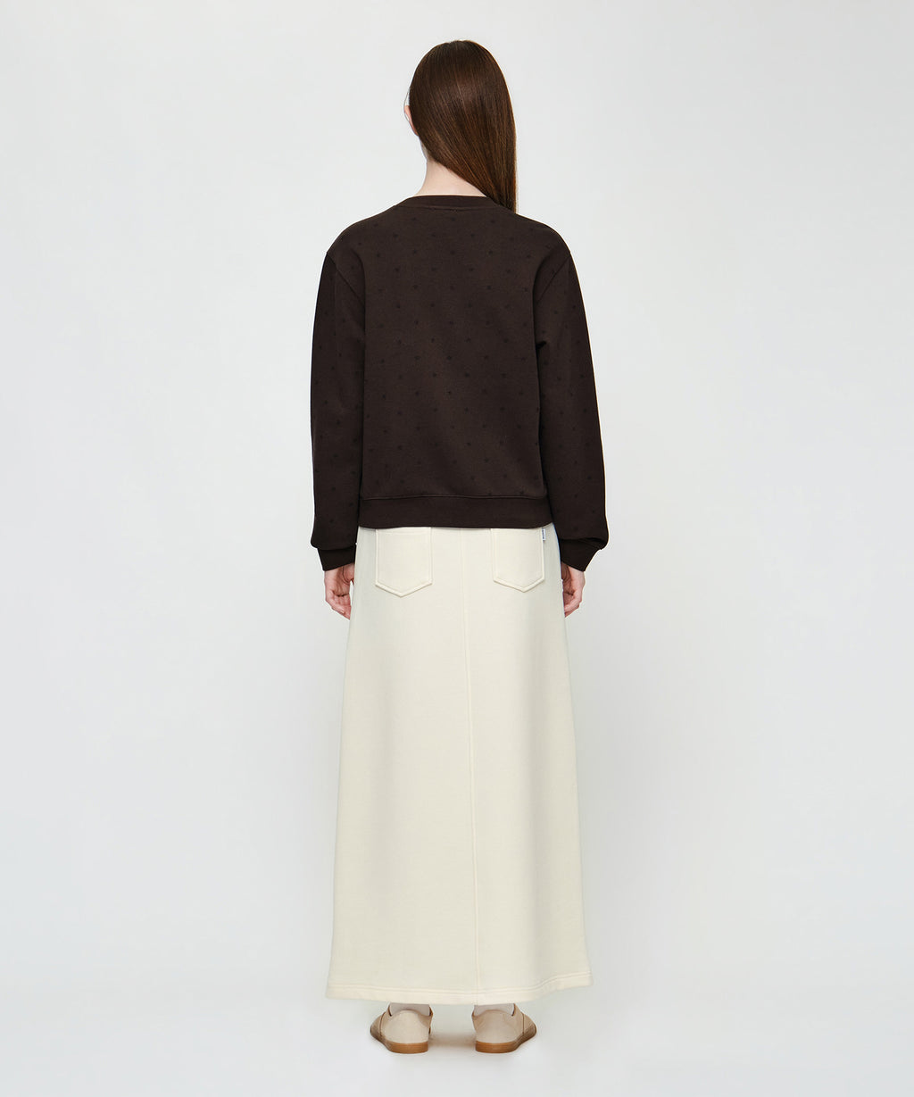 Marithe & Francois Girbaud - Classic Logo Long Sweat Skirt (Cream) product image 6 | TRAB K-Fashion Australia
