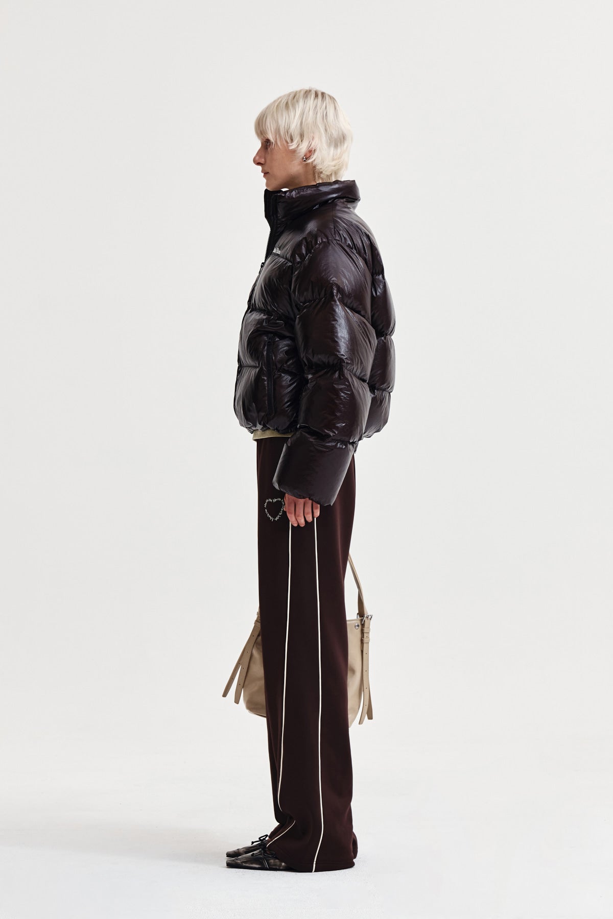 Matin Kim - Small Logo Volume Down Jumper (Dark Brown) product image 6 | TRAB K-Fashion Australia