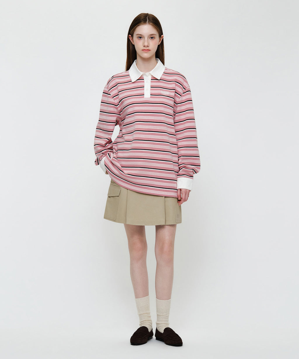 Marithe & Francois Girbaud - Small Classic Logo Lace Collar Sweatshirt (Stripe) product image 4 | TRAB K-Fashion Australia