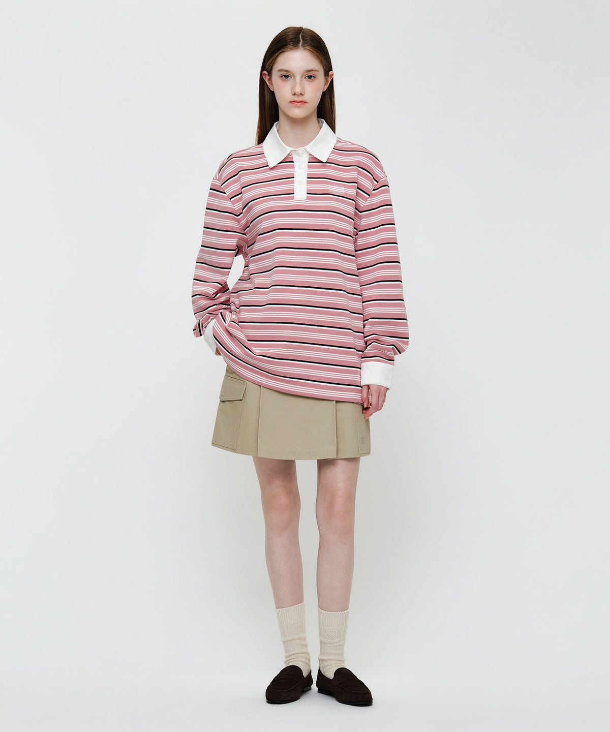 Marithe & Francois Girbaud - Small Classic Logo Lace Collar Sweatshirt (Stripe) product image 4 | TRAB K-Fashion Australia
