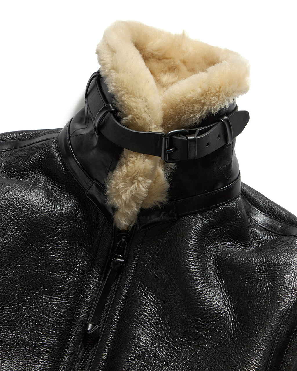 Eastlogue - Aviator Shearling Mouton Short Jacket (Black) product image 4 | TRAB K-Fashion Australia