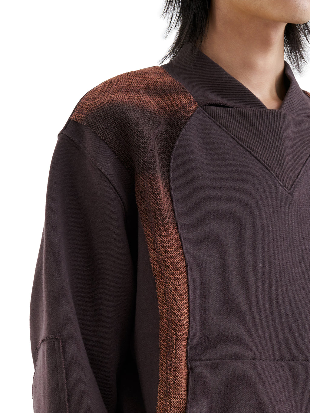 Jiyong Kim - Sun-Bleached Panel Sweatshirts (Burgundy) product image 4 | TRAB K-Fashion Australia