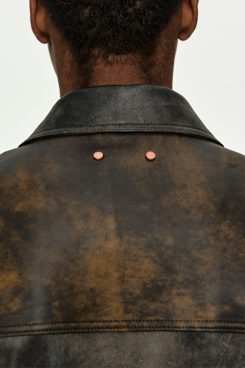 Andersson Bell - Leather Patchwork Trucker Jacket (Brown) product image 7 | TRAB K-Fashion Australia