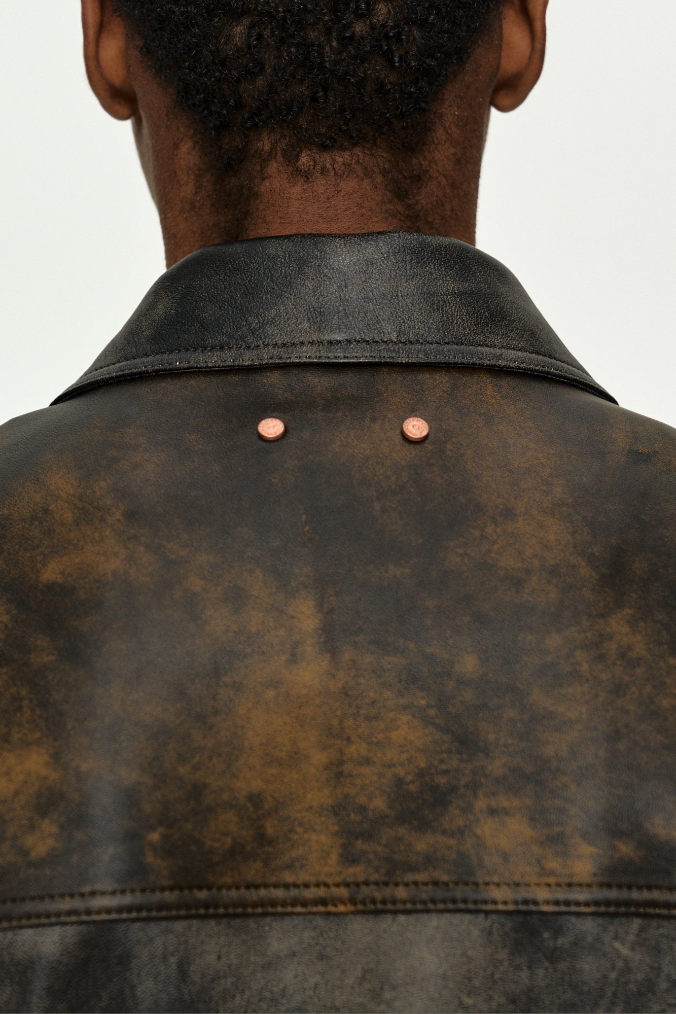 Andersson Bell - Leather Patchwork Trucker Jacket (Brown) product image 7 | TRAB K-Fashion Australia