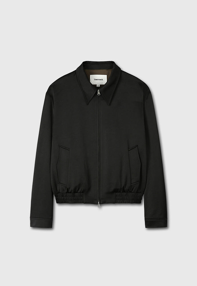 Tonywack - Super Fine Rayon Satin Zip Blouson (Black) product image 7 | TRAB K-Fashion Australia