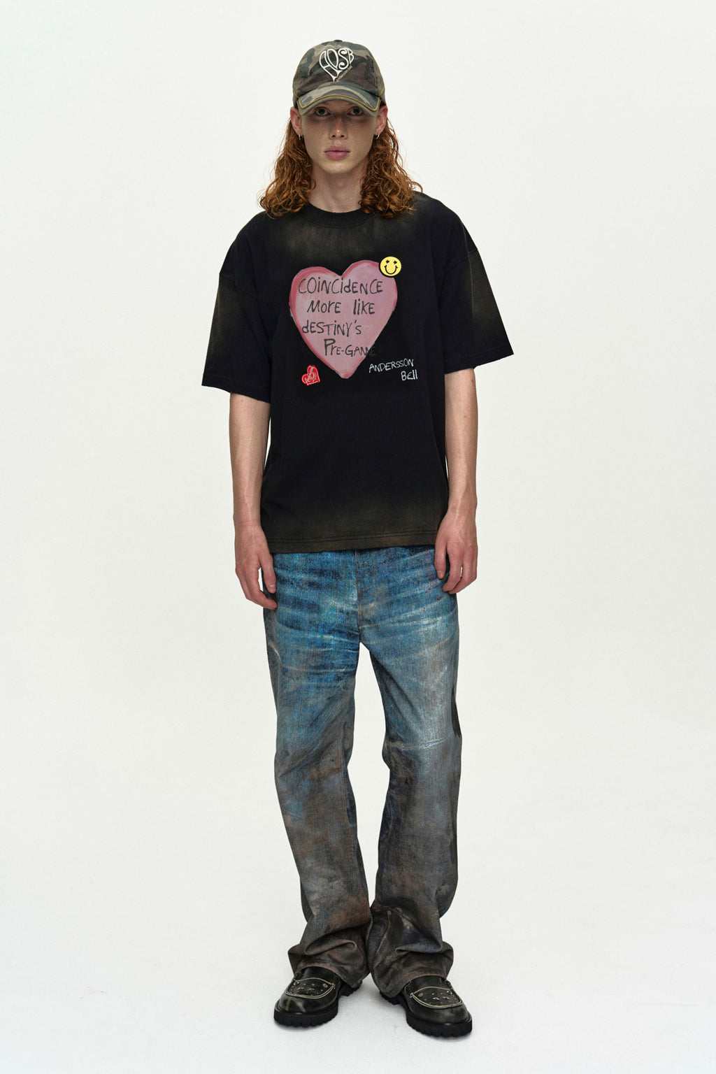 Andersson Bell - (essential) Unisex Heart Logo Embroidery Layered Cap (Khaki) product image 4 | TRAB K-Fashion Australia