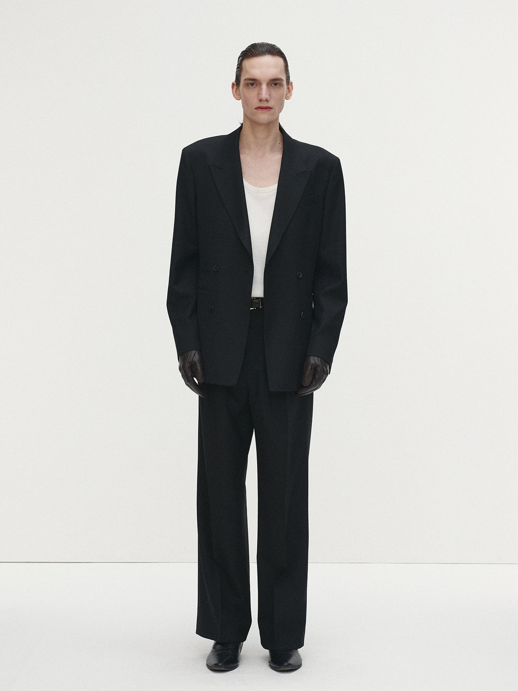 Tonywack - Wool Twill Double-Breasted Tailored Blazer (Black) product image 4 | TRAB K-Fashion Australia