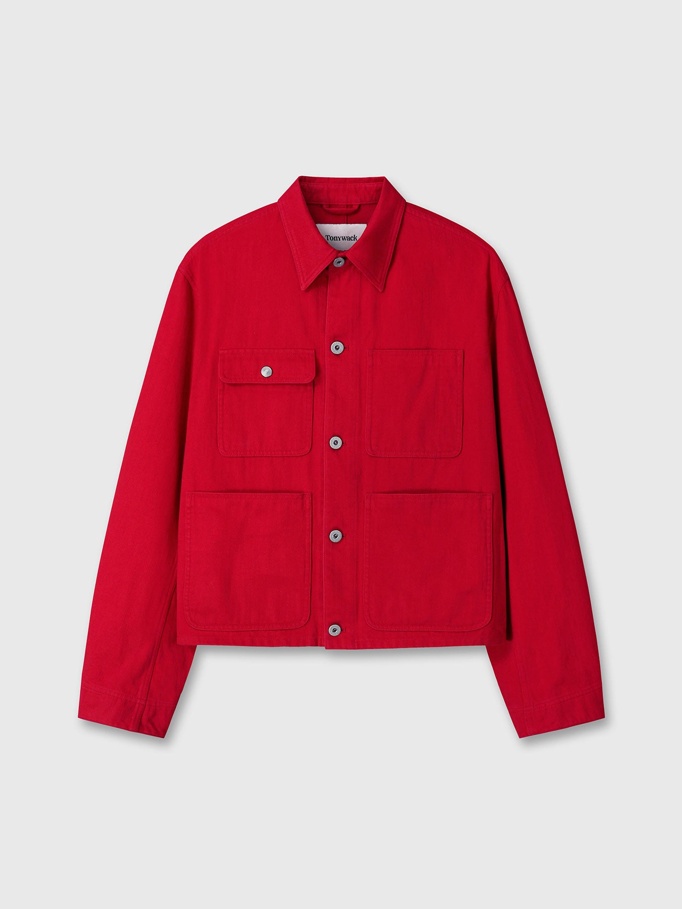 Tonywack - Slub Cotton Cropped Work Jacket (Red) product image 9 | TRAB K-Fashion Australia