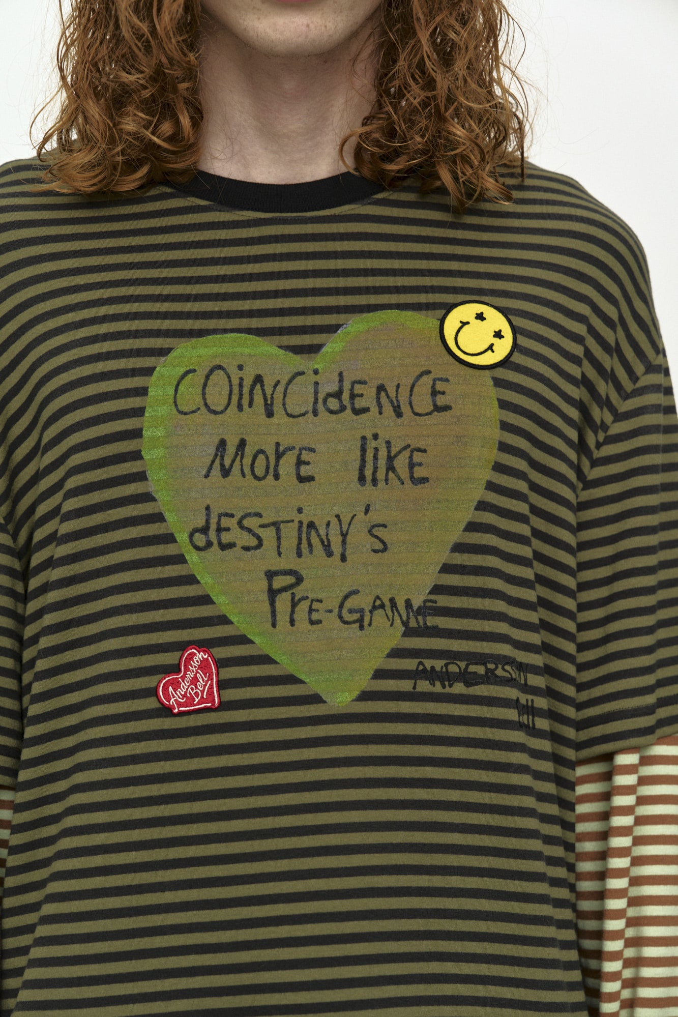 Andersson Bell - (essential) Heart Message Stripe Layered L/s T-Shirt (Essential) product image 5 | TRAB K-Fashion Australia