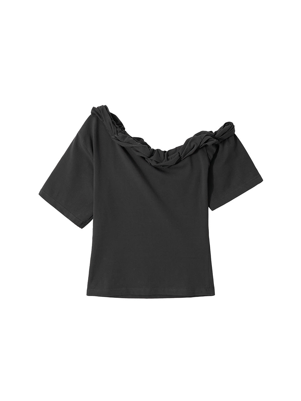 Kijun - Twist One-Shoulder Top (Charcoal) product image 9 | TRAB K-Fashion Australia