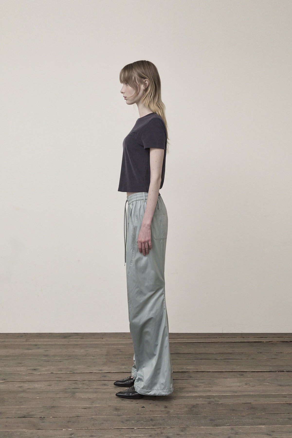 Matin Kim - Glossy Banding Track Pants (Mint) product image 7 | TRAB K-Fashion Australia