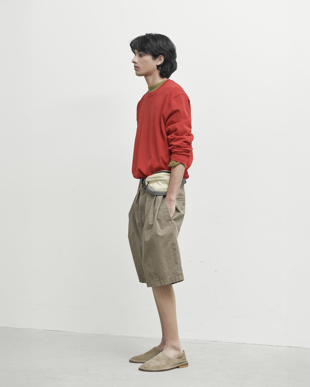 Brownyard - Belted Half Pants (Dark Beige) product image 2 | TRAB K-Fashion Australia