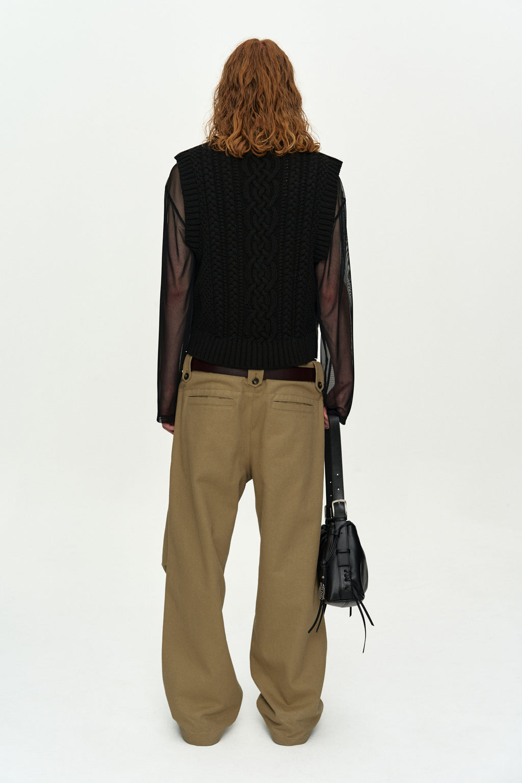 Andersson Bell - Double Waistband Wide-Leg Trousers (Beige) product image 3 | TRAB K-Fashion Australia