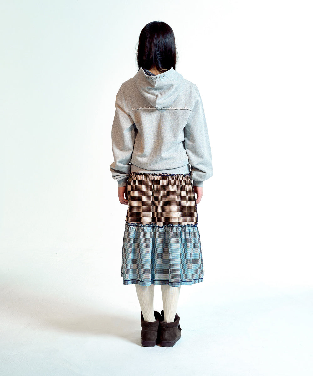 Coyseio - Flower Point Zip-Up Hoodie (Melange Grey) product image 11 | TRAB K-Fashion Australia
