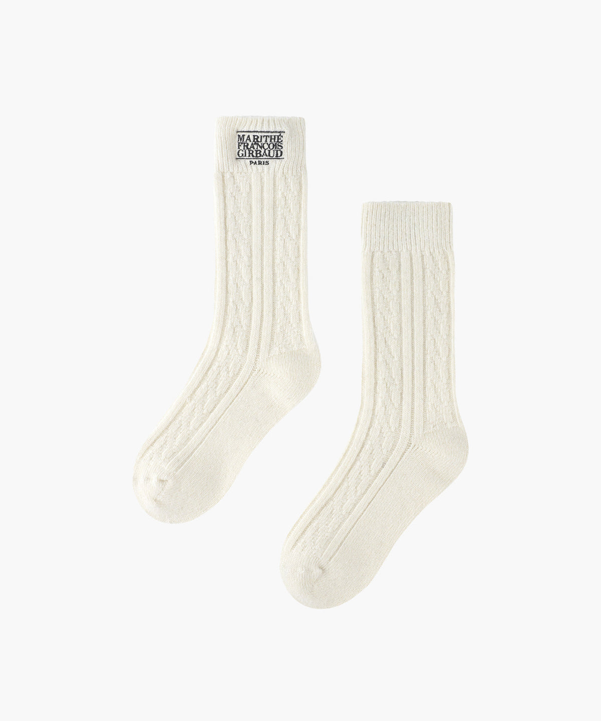 Marithe & Francois Girbaud - Classic Logo Cable Socks (Ivory) product image 3 | TRAB K-Fashion Australia