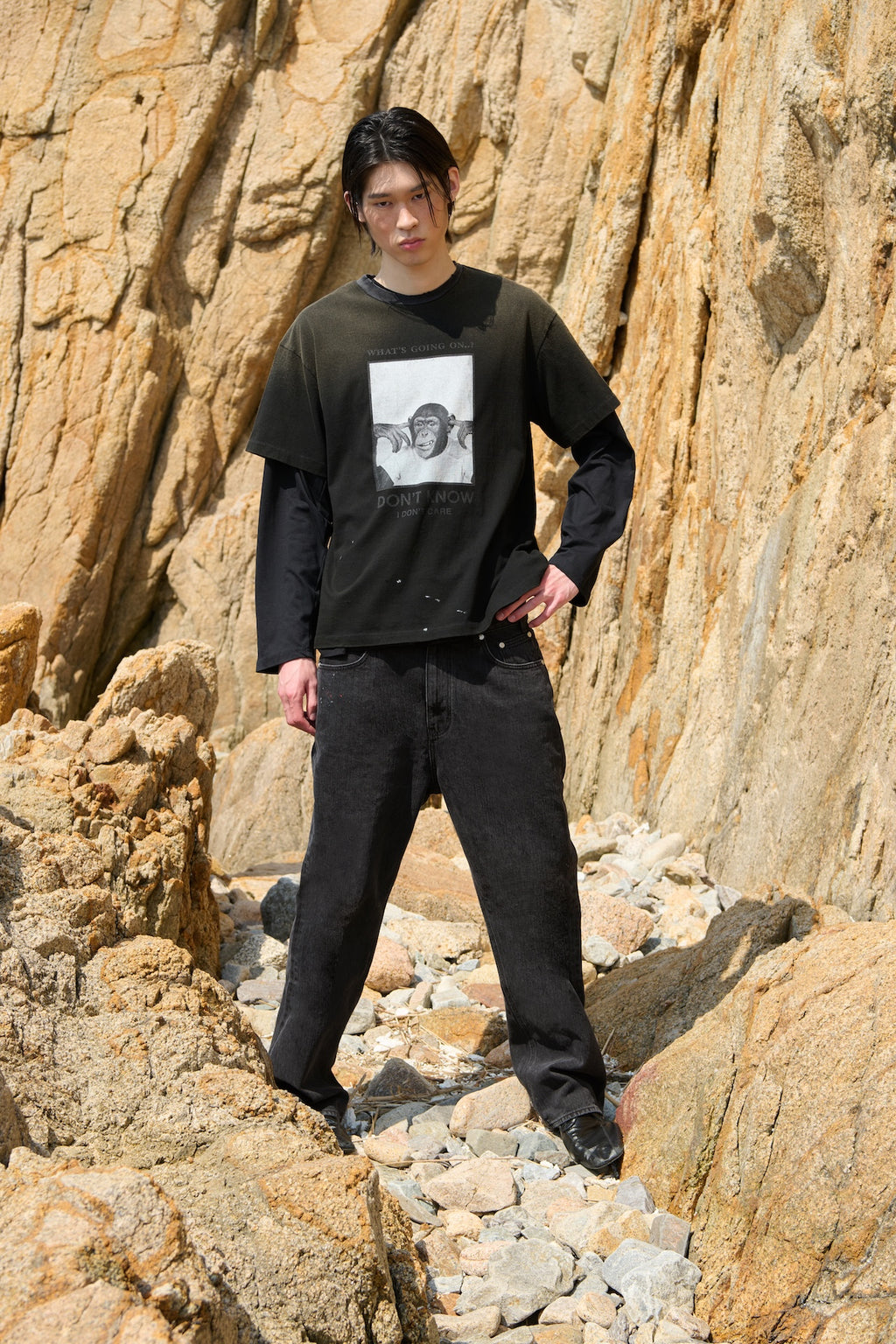 STU - Straight Paint Denim Pants (Grey) product image 14 | TRAB K-Fashion Australia