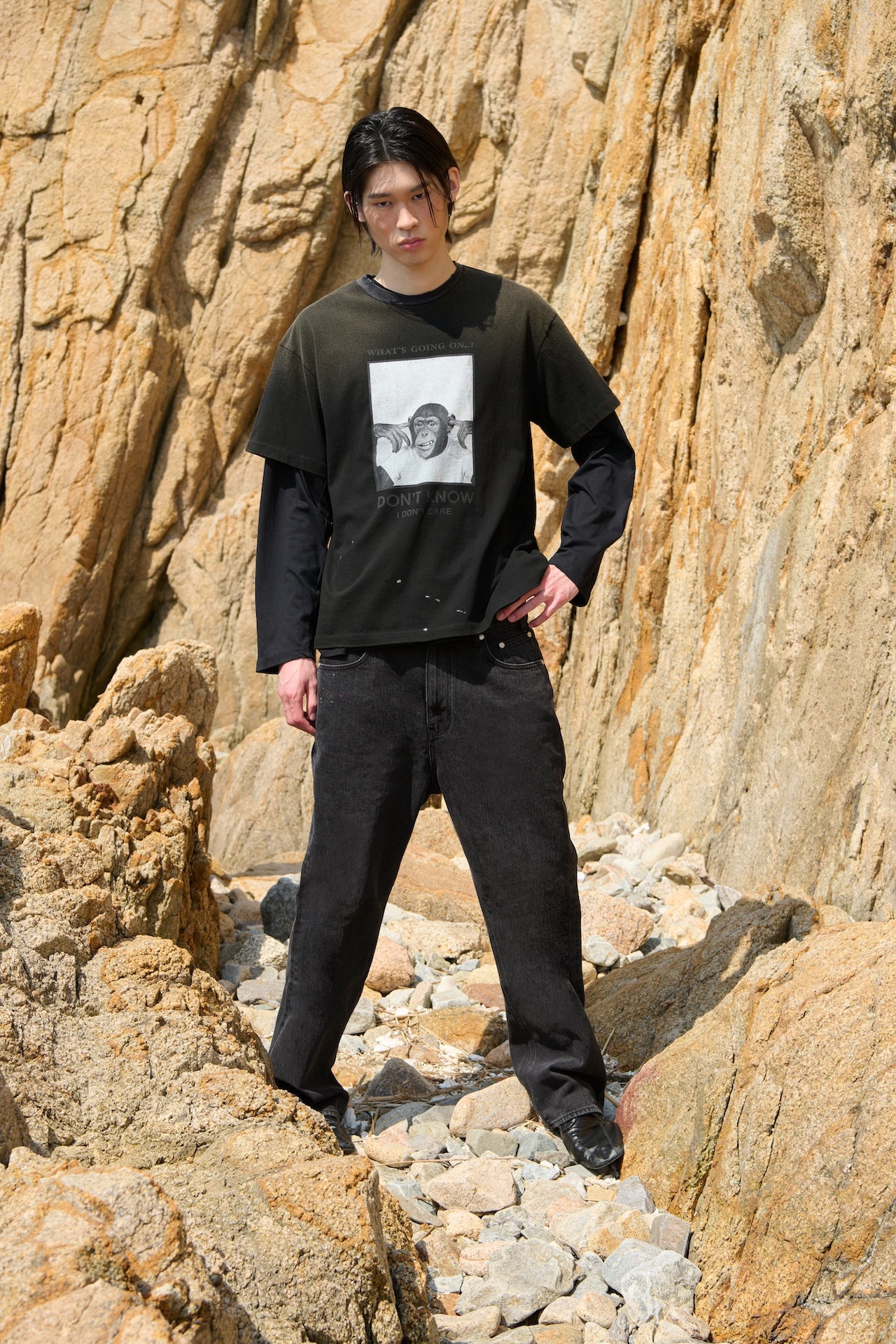 STU - Straight Paint Denim Pants (Grey) product image 14 | TRAB K-Fashion Australia