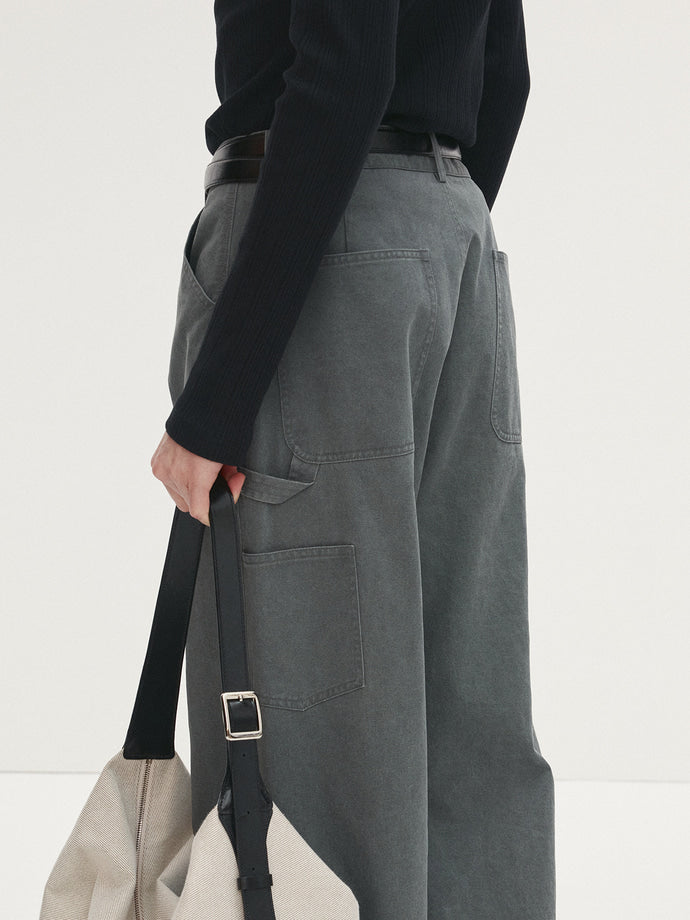 Tonywack - Washed Cotton Wide-Leg Work Pants (Rhino) product image 5 | TRAB K-Fashion Australia