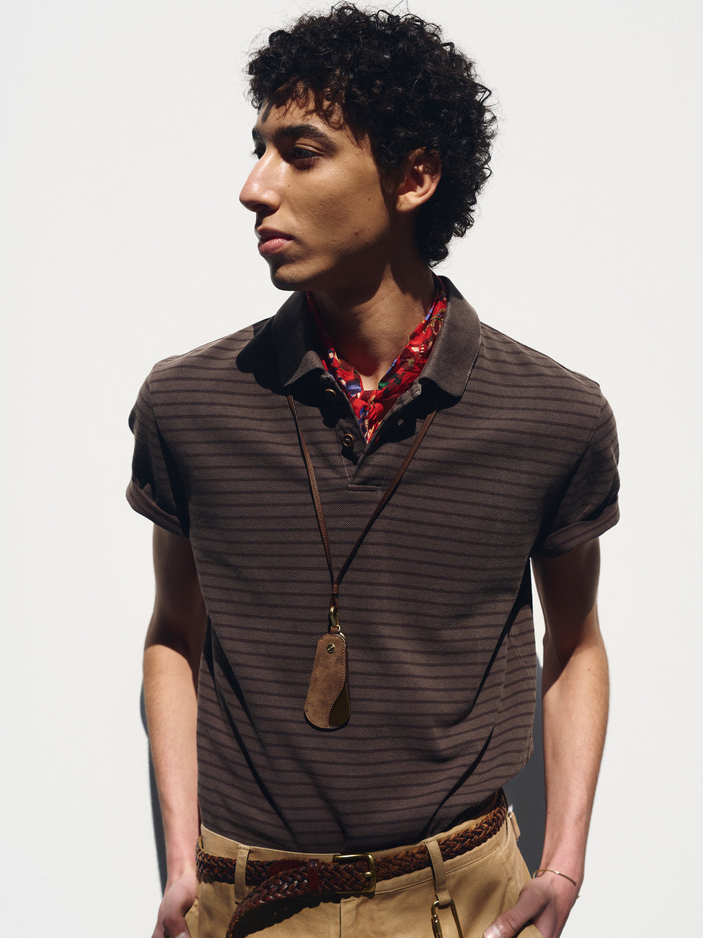 Tonywack - Garment Dyed Stripe Piqué Polo (Faded Brown) product image 9 | TRAB K-Fashion Australia