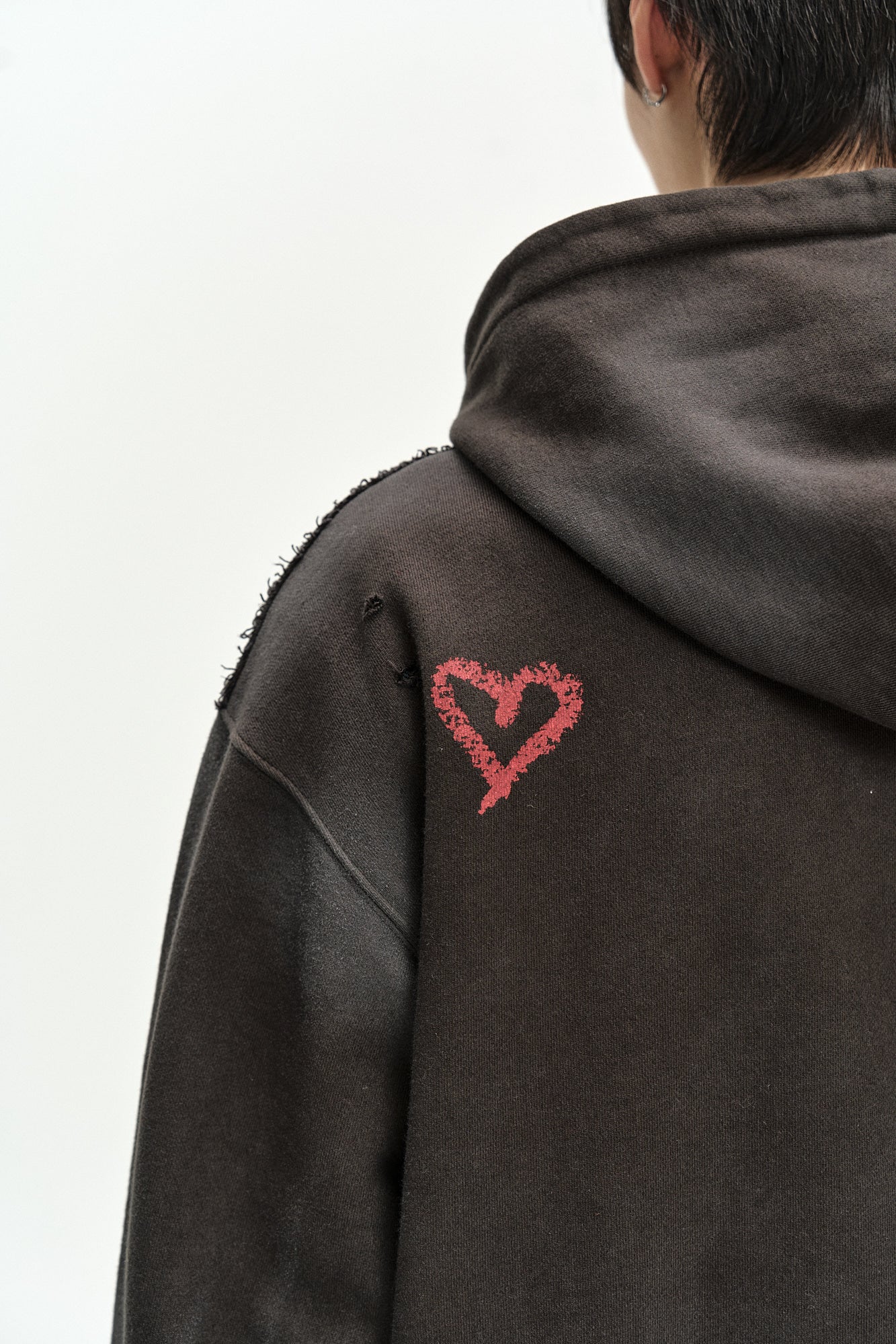 Andersson Bell - (essential) Unisex Spray Washed Again Lip Hoodie (brown) (Brown) product image 10 | TRAB K-Fashion Australia