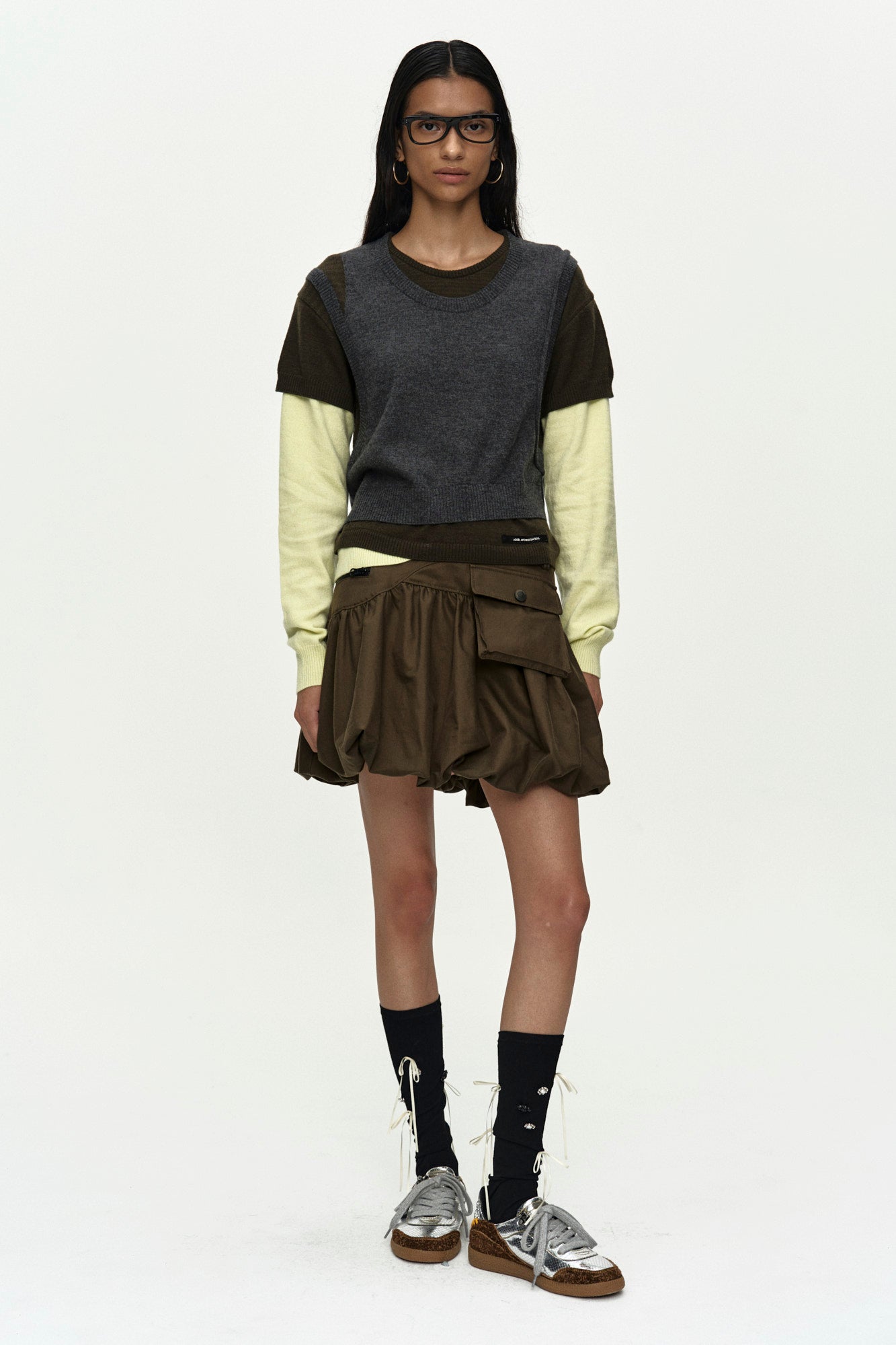 Andersson Bell - Tres Over Layered Sweater (Green) product image 2 | TRAB K-Fashion Australia