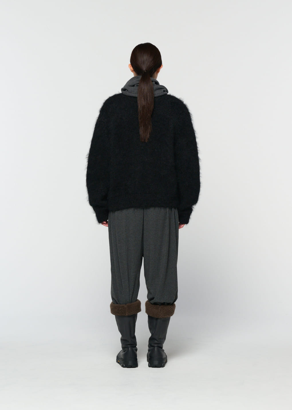Amomento - men's mohair bulky cardigan (Black) product image 9 | TRAB K-Fashion Australia