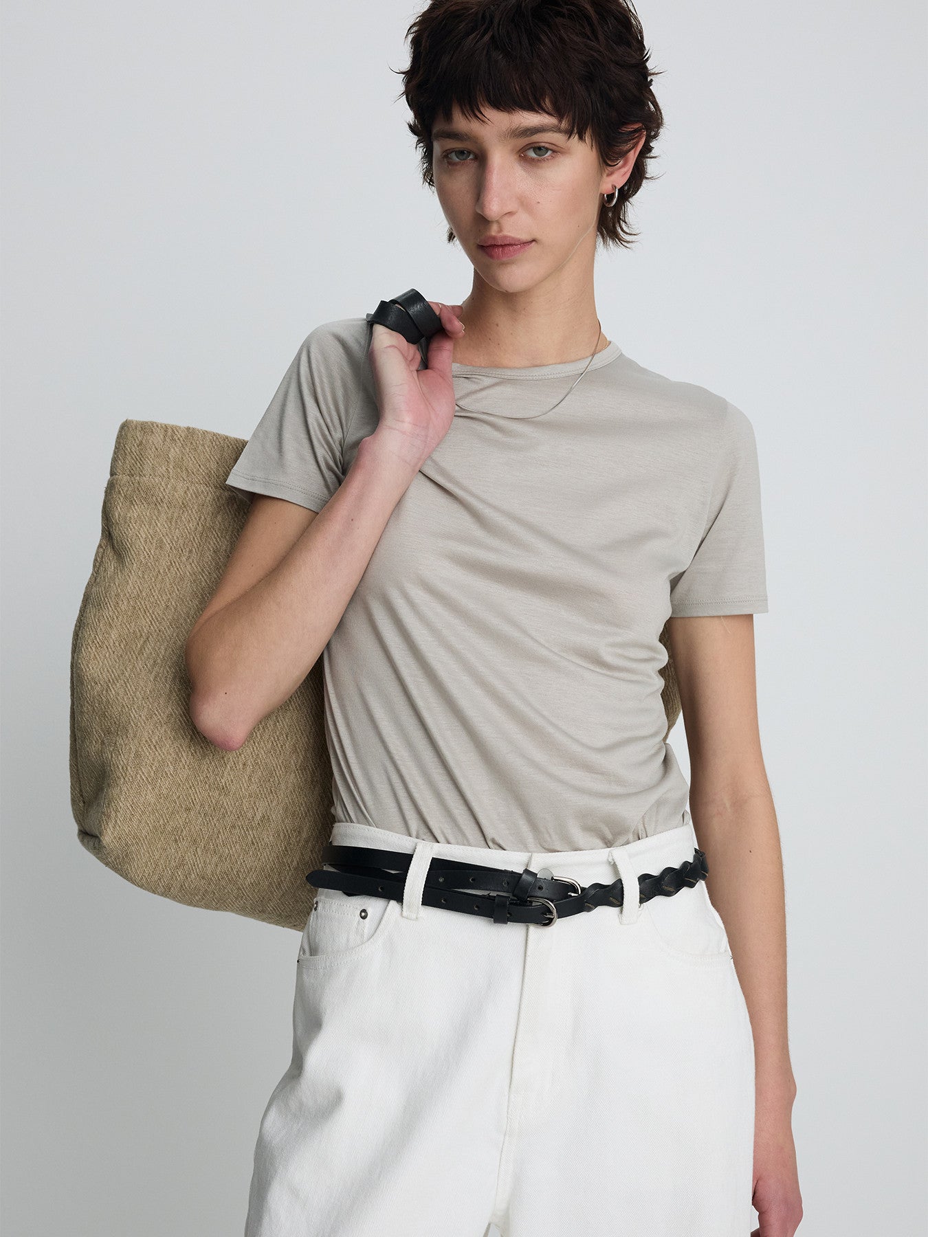 Tonywack - Tencel Short Sleeve T-Shirt (Light Grey) product image 4 | TRAB K-Fashion Australia