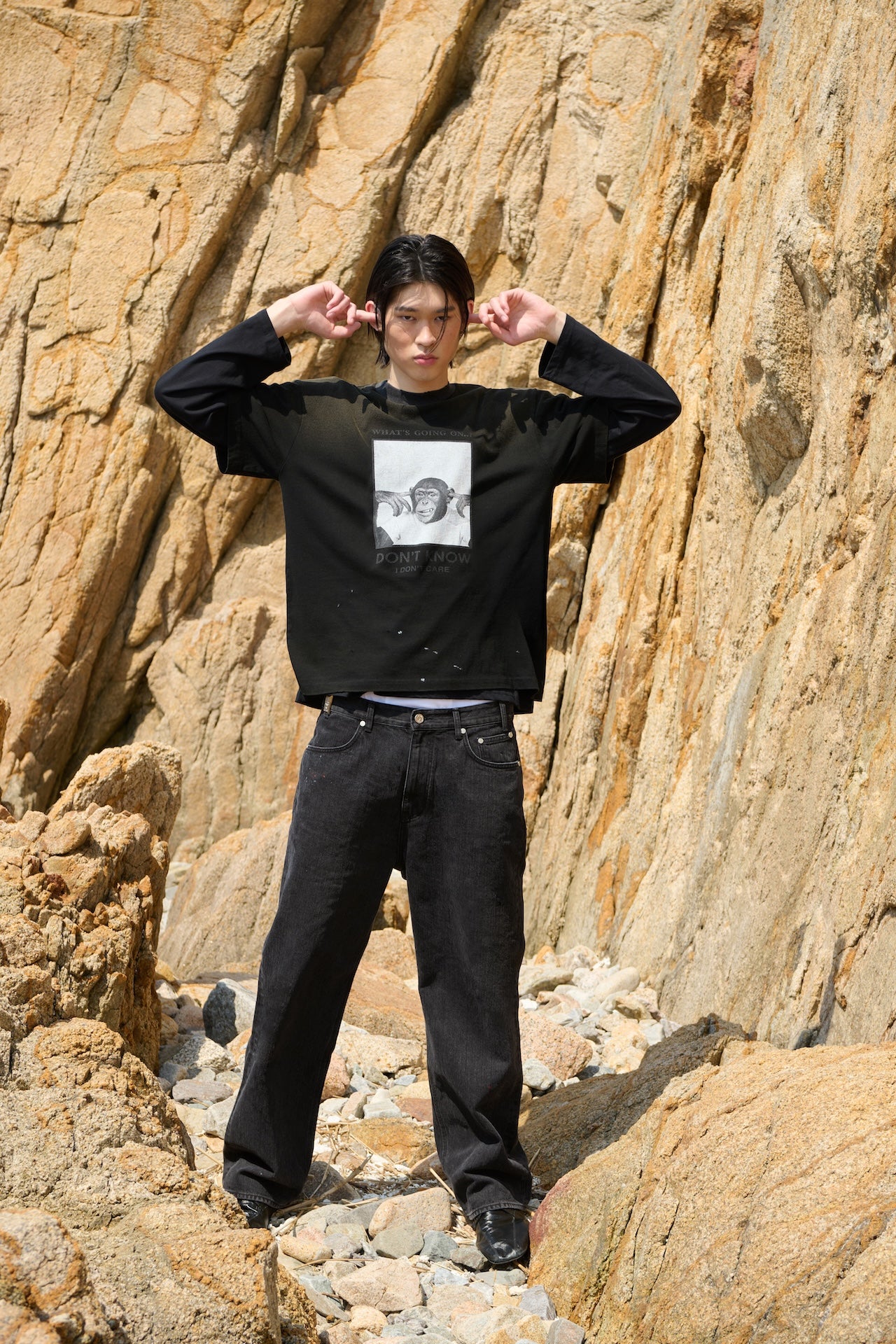 STU - Straight Paint Denim Pants (Grey) product image 11 | TRAB K-Fashion Australia