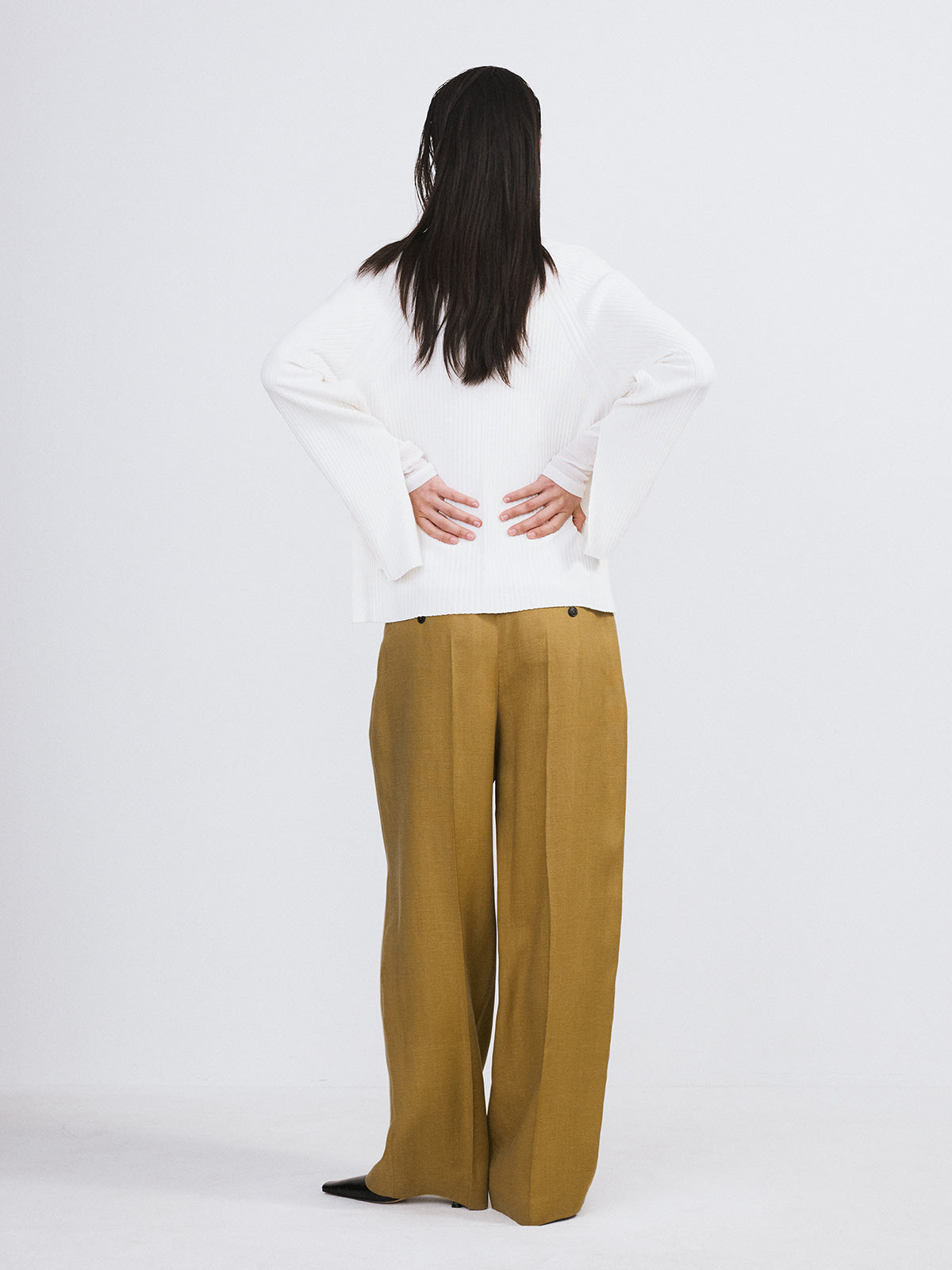 Recto - Linen Blend Pleated Pants (Beige Khaki) product image 3 | TRAB K-Fashion Australia