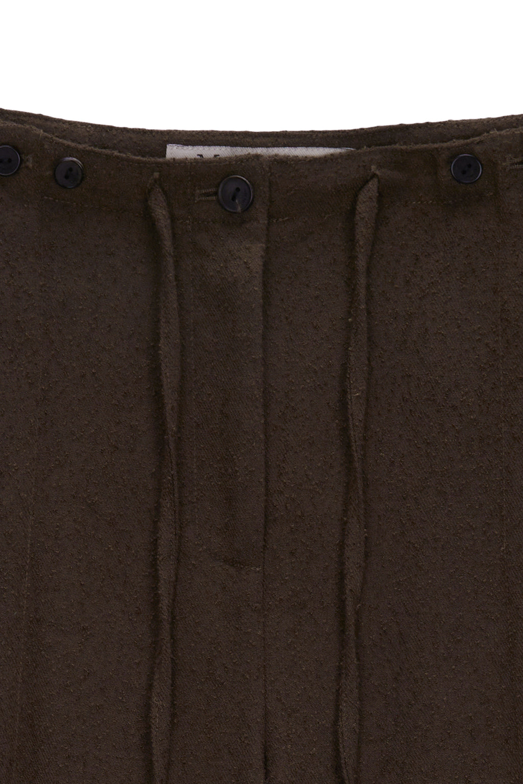 Matin Kim - Waist Button Point String Slim Pants (Brown) product image 3 | TRAB K-Fashion Australia