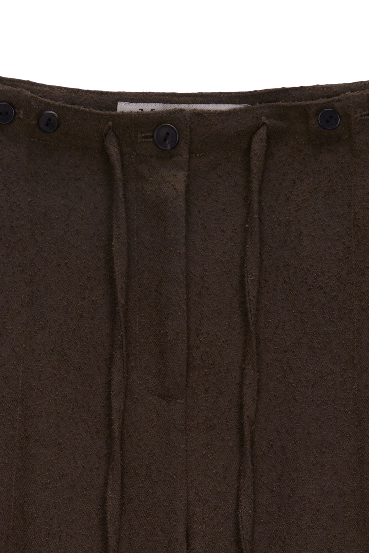 Matin Kim - Waist Button Point String Slim Pants (Brown) product image 3 | TRAB K-Fashion Australia