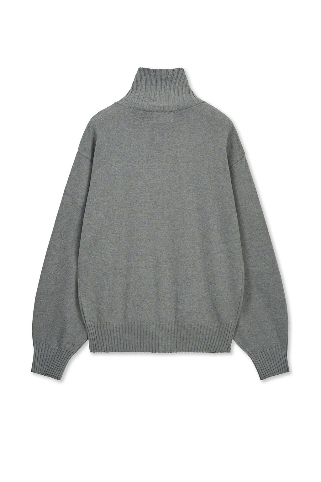 Matin Kim - High Neck Embroidered Logo Zip Up (Grey) product image 2 | TRAB K-Fashion Australia