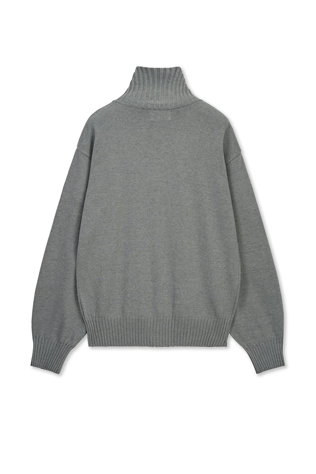 Matin Kim - High Neck Embroidered Logo Zip Up (Grey) product image 2 | TRAB K-Fashion Australia