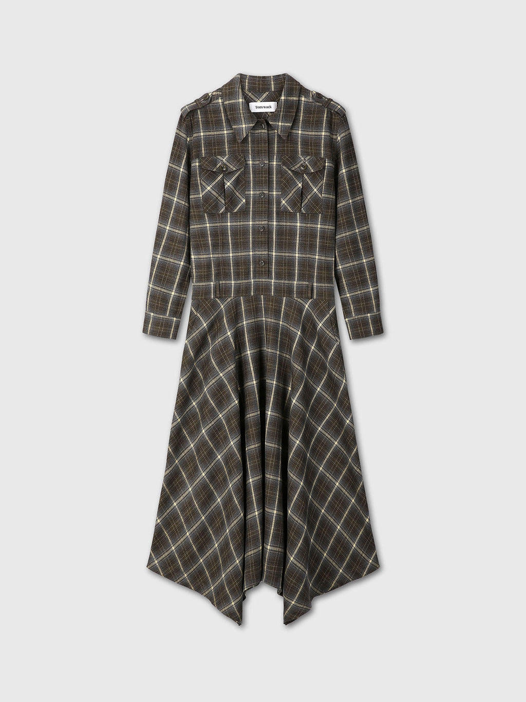 Tonywack - Checked Utility Shirt Dress (Blue Grey Check) product image 9 | TRAB K-Fashion Australia