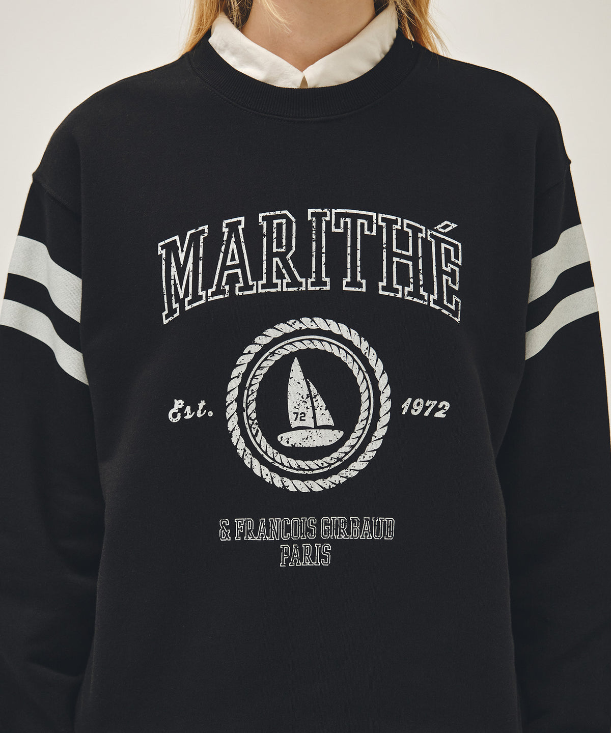 Marithe & Francois Girbaud - Marine Graphic Sweatshirt (Black) product image 4 | TRAB K-Fashion Australia